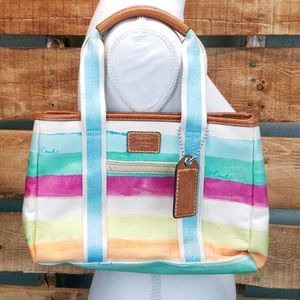 COACH Leather Handbag Purse Beautiful Pastel Cute!
